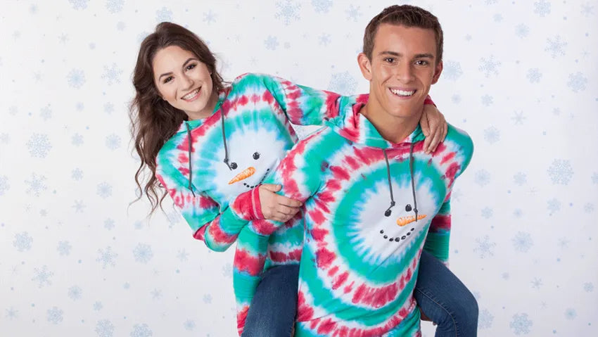DIY Tie Dye Snowman Ugly Sweater Hoodie Tulip Color Crafts