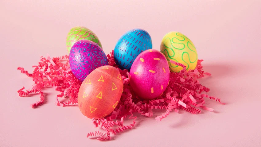 Modern Puffy Paint Easter Eggs