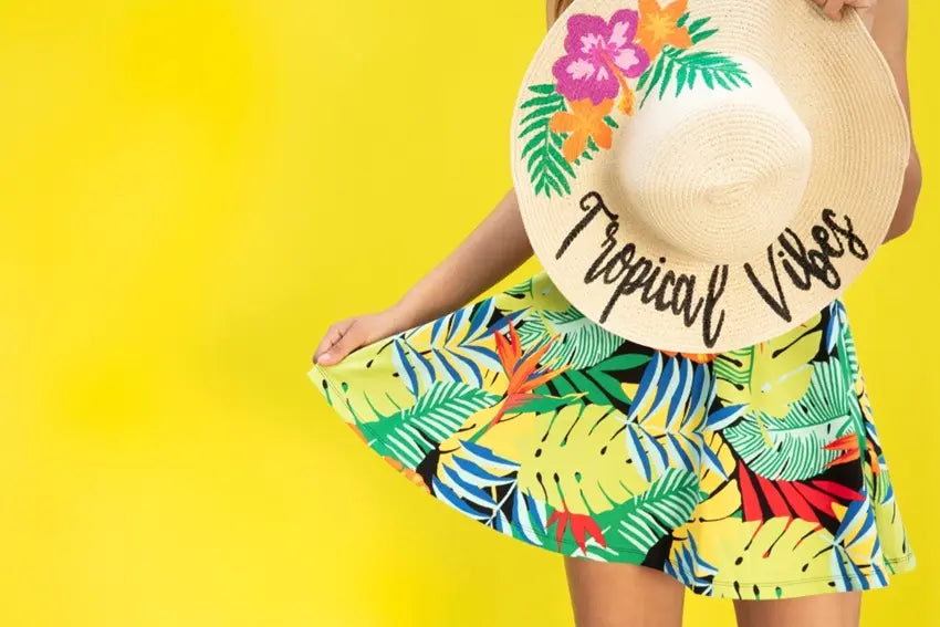 Colorful top beach hat