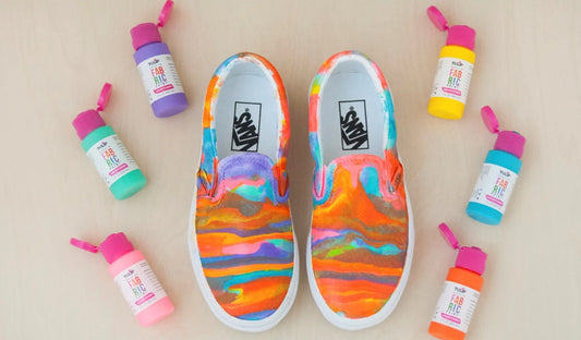 Dirty Pour Paint Pouring Tutorial for Shoes