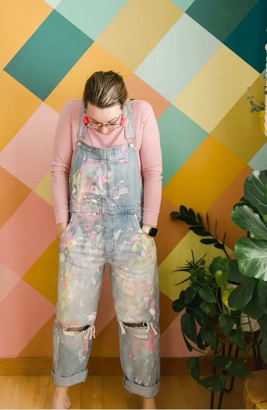 Upcycled Splatter Paint Overalls