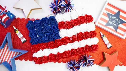 Floral 4th of July Patriotic Wreath