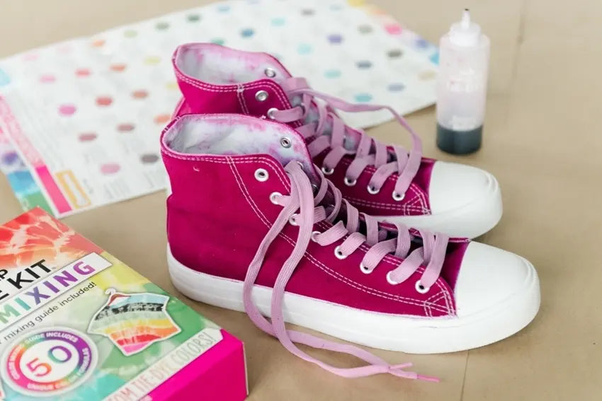 Easy Way to Upcycle: Dye Shoes in Magenta Color – Tulip Color Crafts