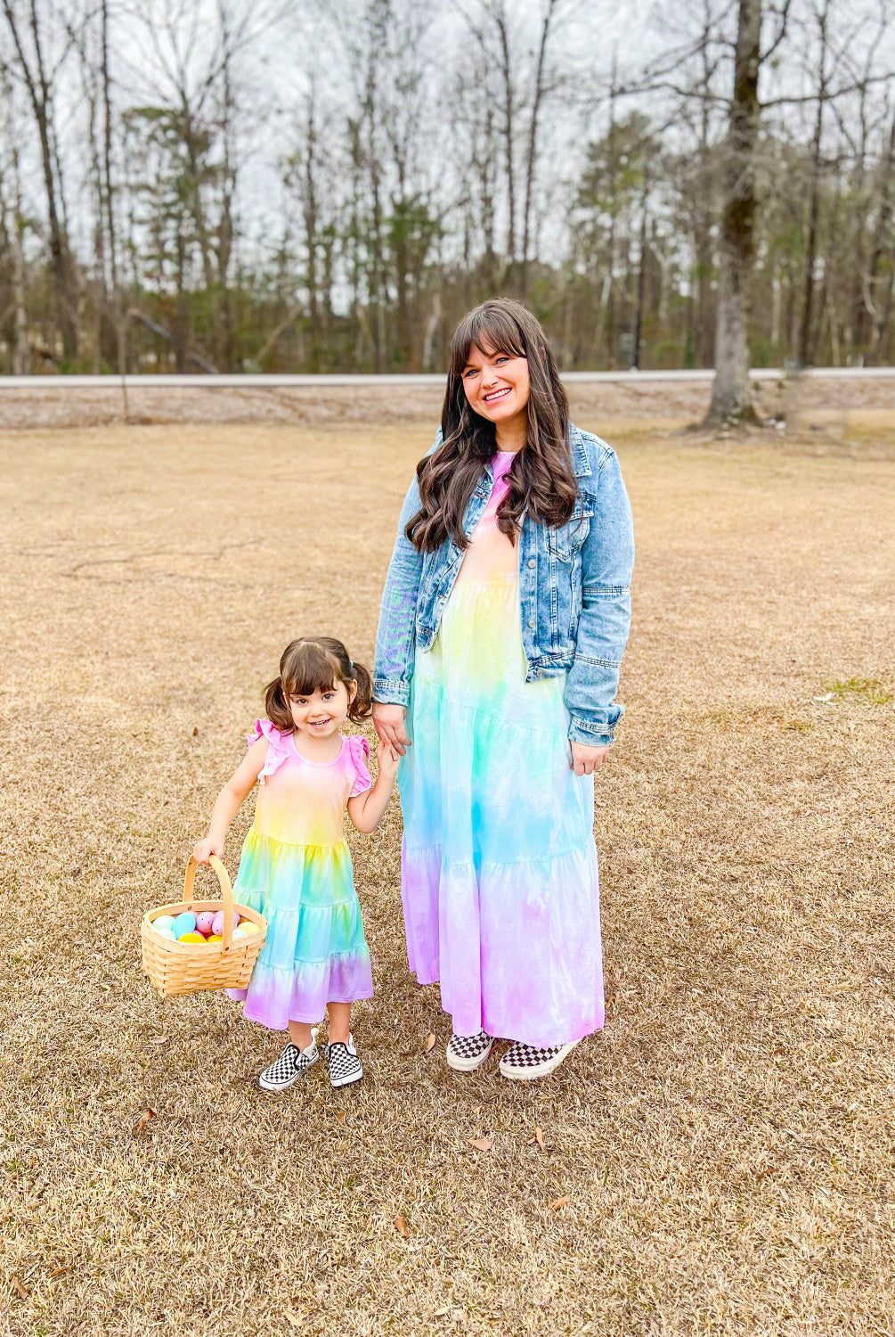 Matching Mommy and Me Dresses for Easter with Tie Dye Tulip Color Crafts