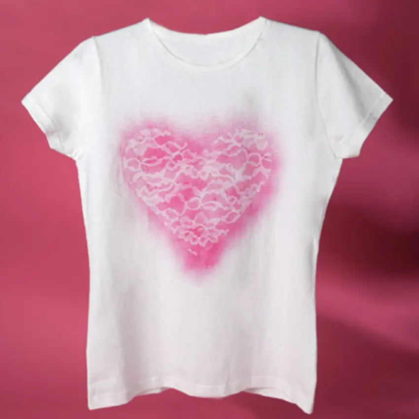 how to make a lace shirt with fabric spray paint