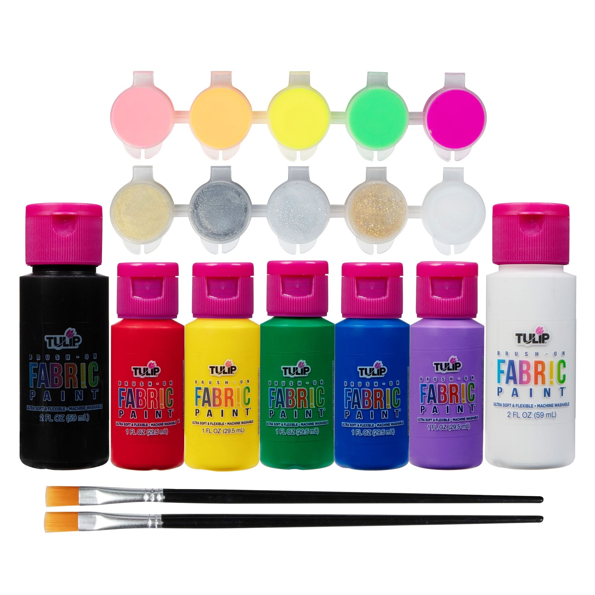 Tulip Brush-On Fabric Paint Essentials 19-Pc. Kit Picture of 48457                               TULIP BRUSH-ON FABRIC PAINT ESSENTIALS KIT