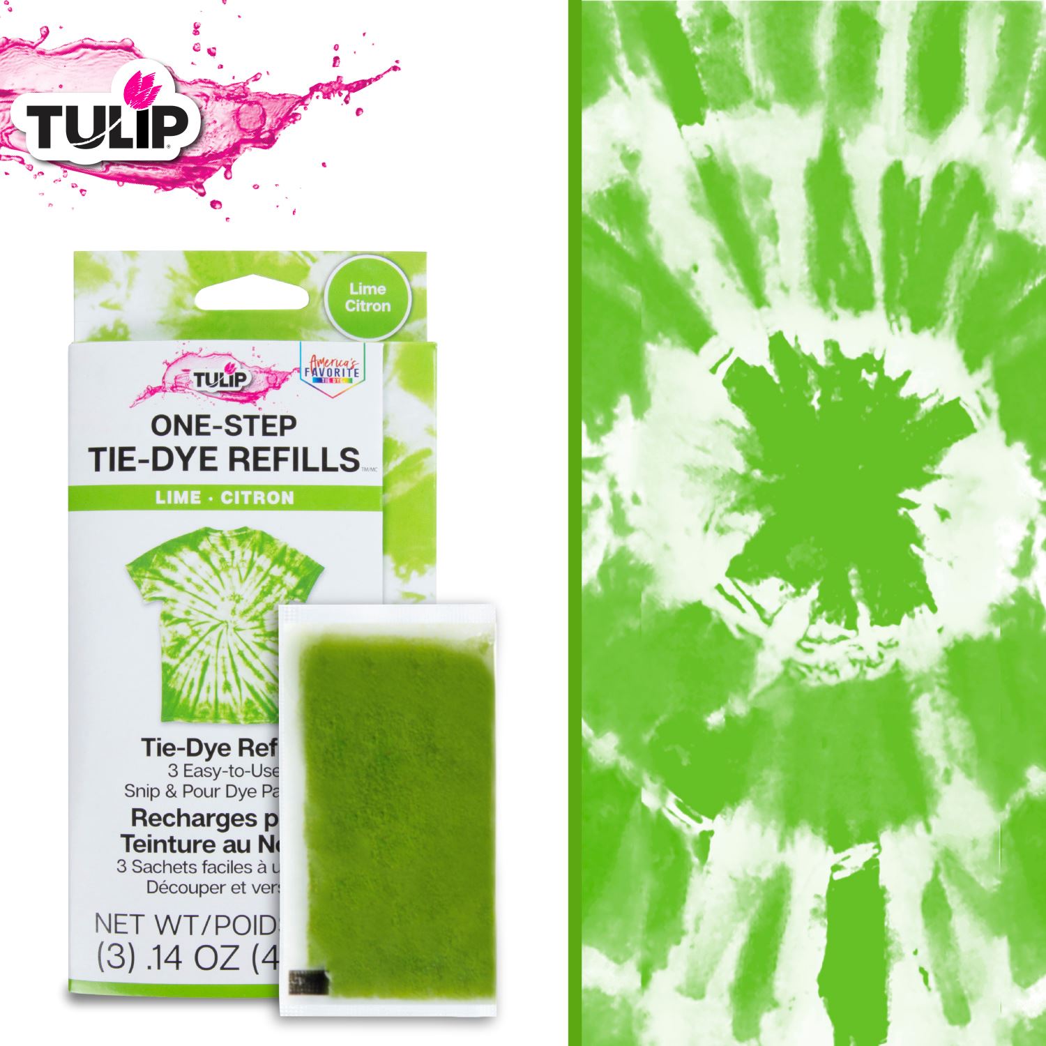 Tulip One-Step Tie-Dye Refills Lime Green Picture of 47319 One-Step Tie-Dye Refills Lime Green
