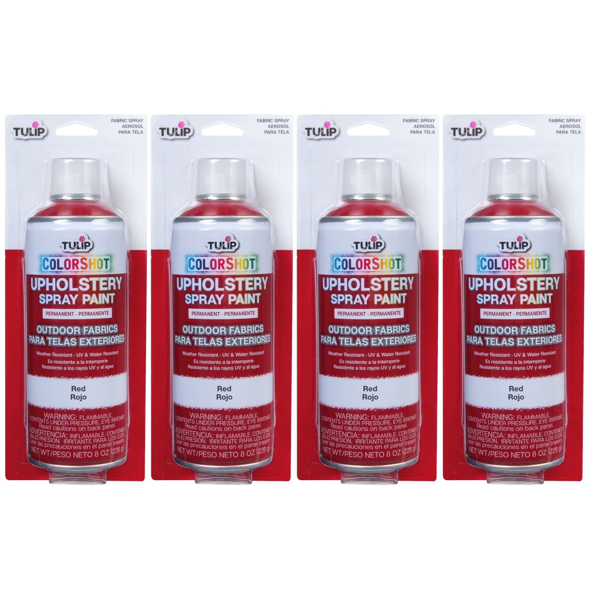 Tulip ColorShot Outdoor Fabric Upholstery Spray Red 4 Pack Picture of 37988 ColorShot Outdoor Fabric Upholstery Spray Red 4 Pack