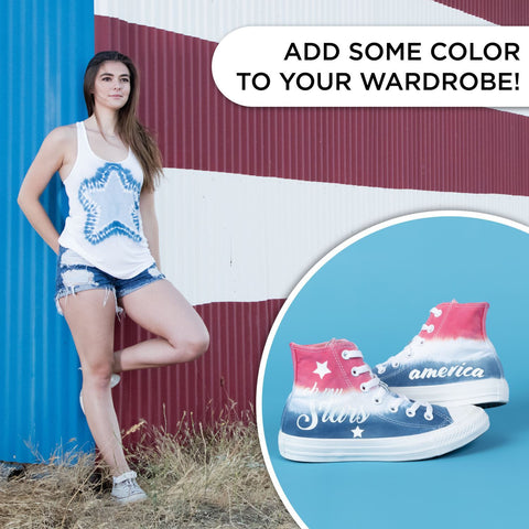 Girls wearing tie dye and tie dye shoes - Add tie dye to your wardrobe  Girls wearing tie dye and tie dye shoes - Add tie dye to your wardrobe