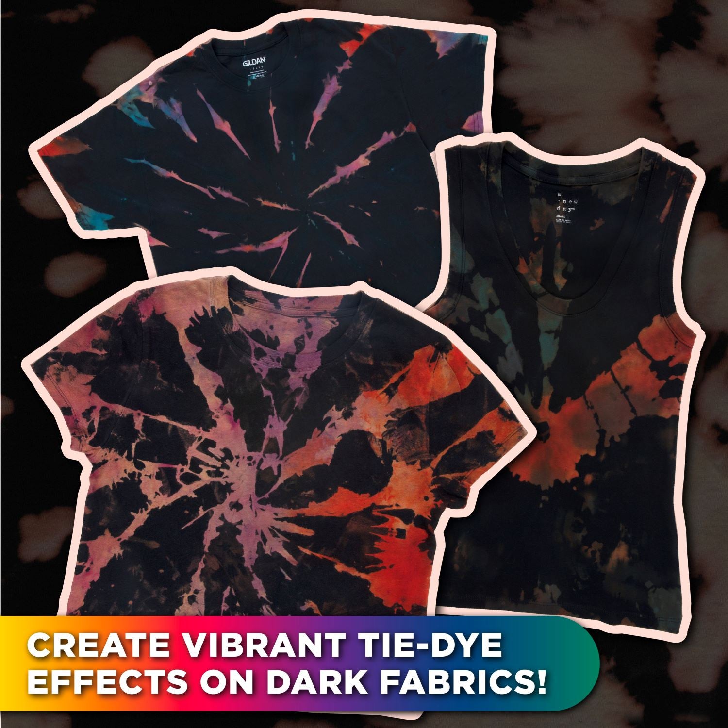 Tulip Reverse 4-Color Tie-Dye Kit Picture of 47100                               REVERSE TIE DYE TECHNIQUE KIT