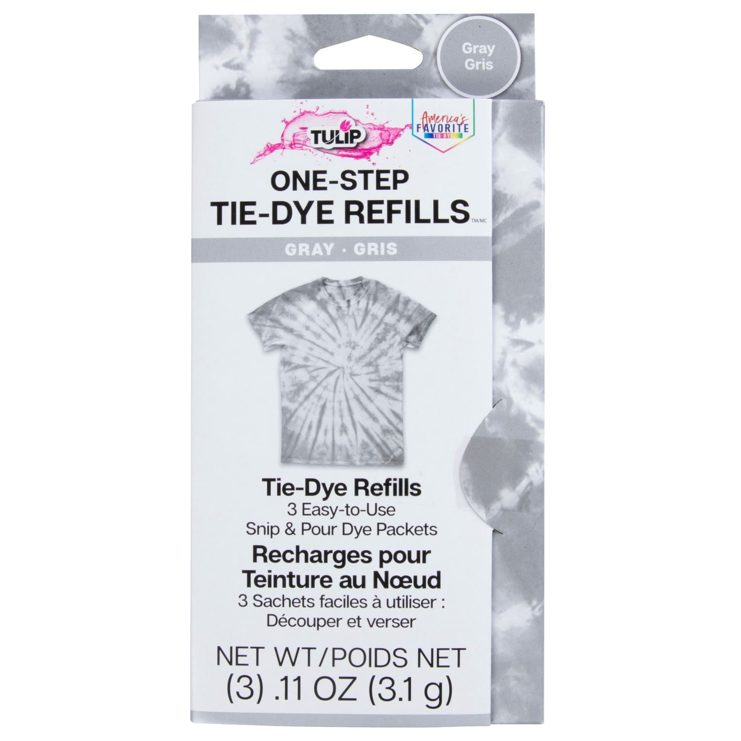 Tulip One-Step Tie-Dye Refills Gray Picture of 47325 One-Step Tie-Dye Refills Gray