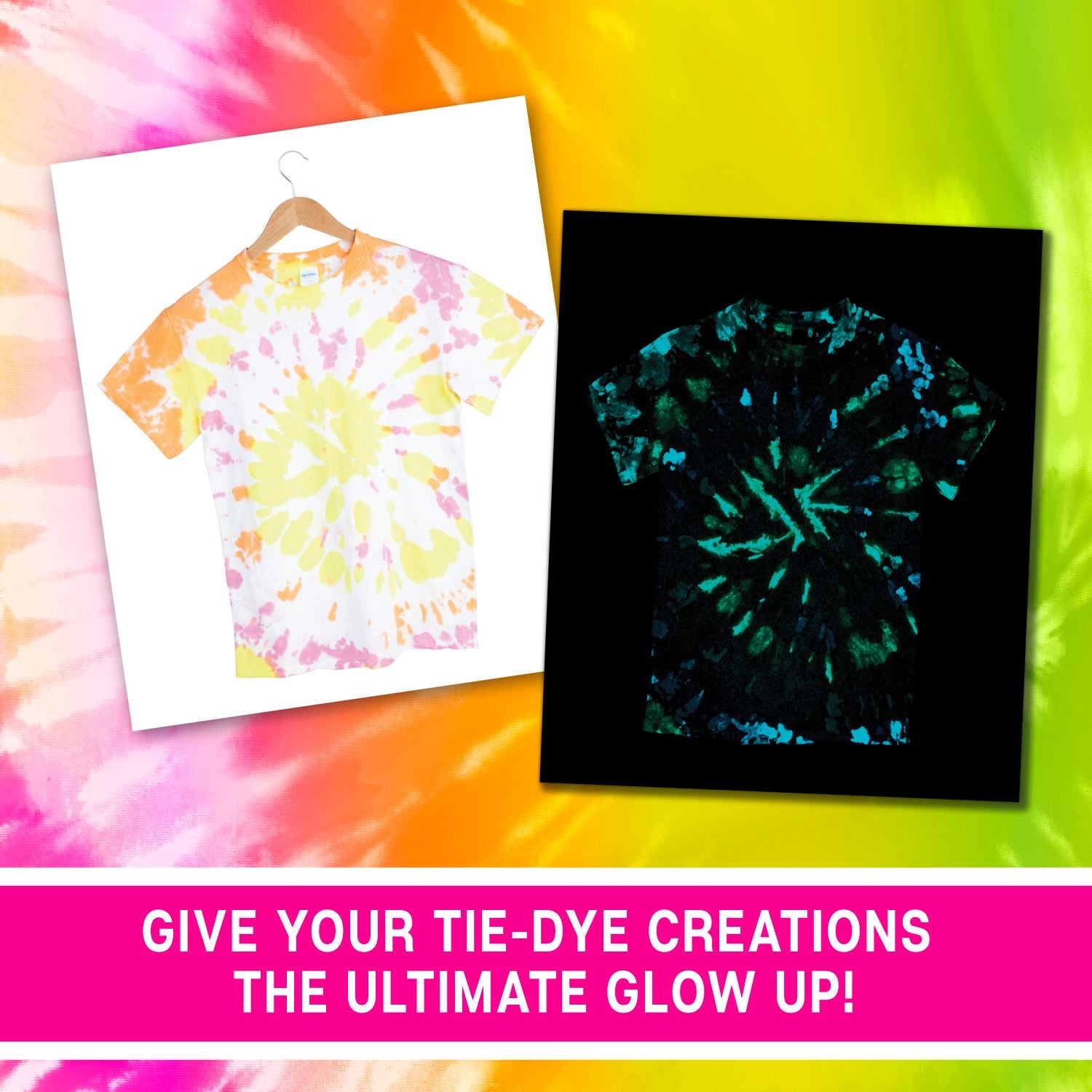 Tulip Glow-in-the-Dark 4-Color Tie-Dye Kit Picture of 46021 Tulip Glow-in-the-Dark 5-Color 20-Pc. Tie-Dye Kit