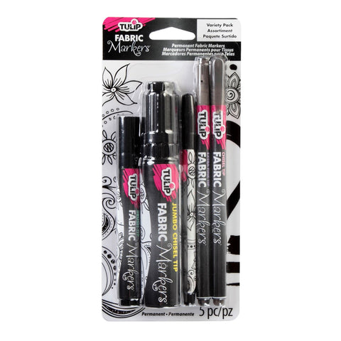 Picture of 33702 Tulip Fabric Markers Black Variety 5 Pack Picture of 33702 Tulip Fabric Markers Black Variety 5 Pack