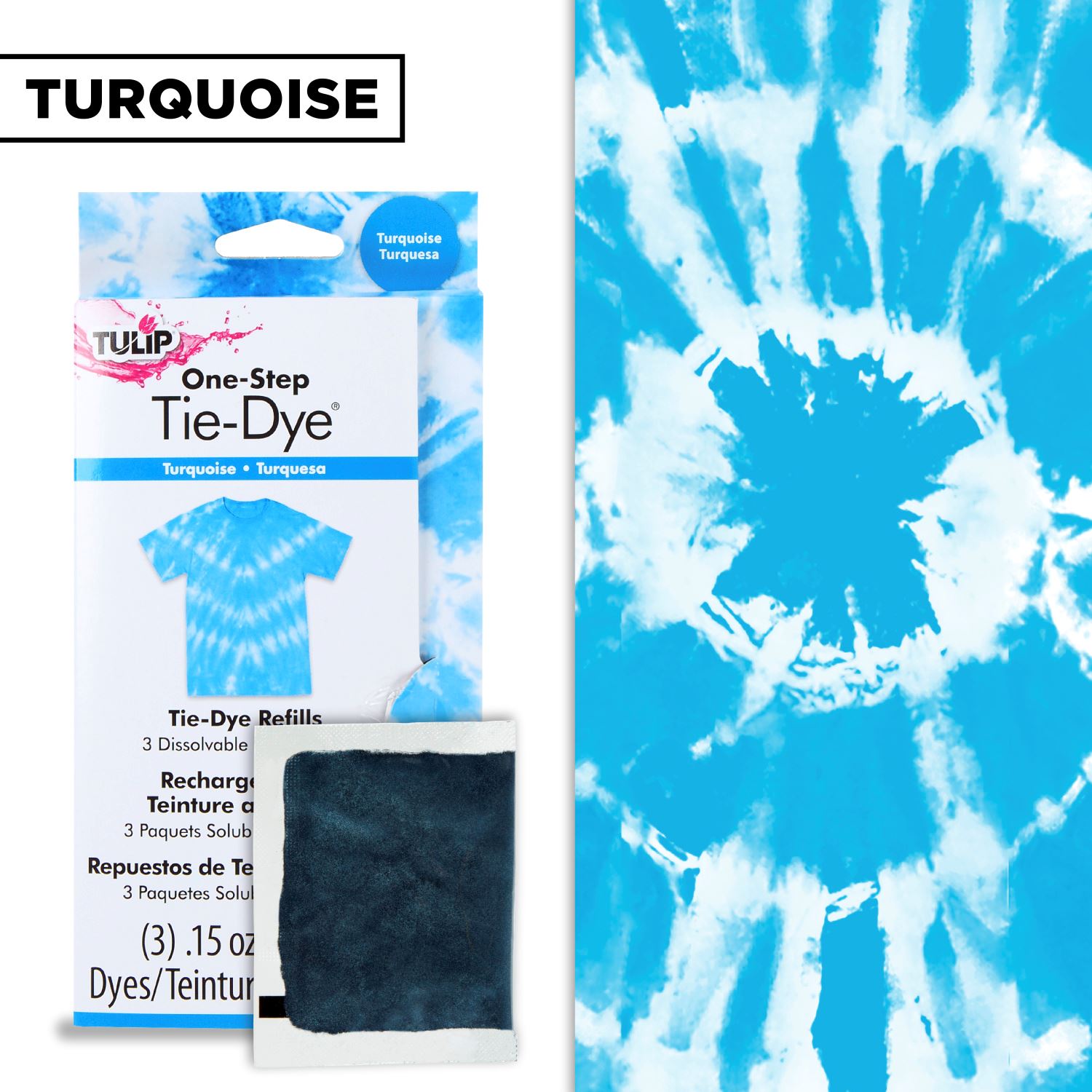 Tulip One-Step Tie-Dye Refills Turquoise Picture of 31783 One-Step Tie-Dye Refills Turquoise
