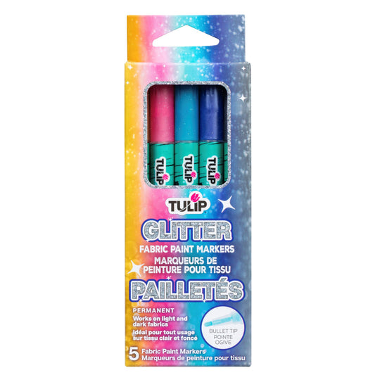 Picture of 49767                               TULIP GLITTER FABRIC PAINT MARKERS 5PK