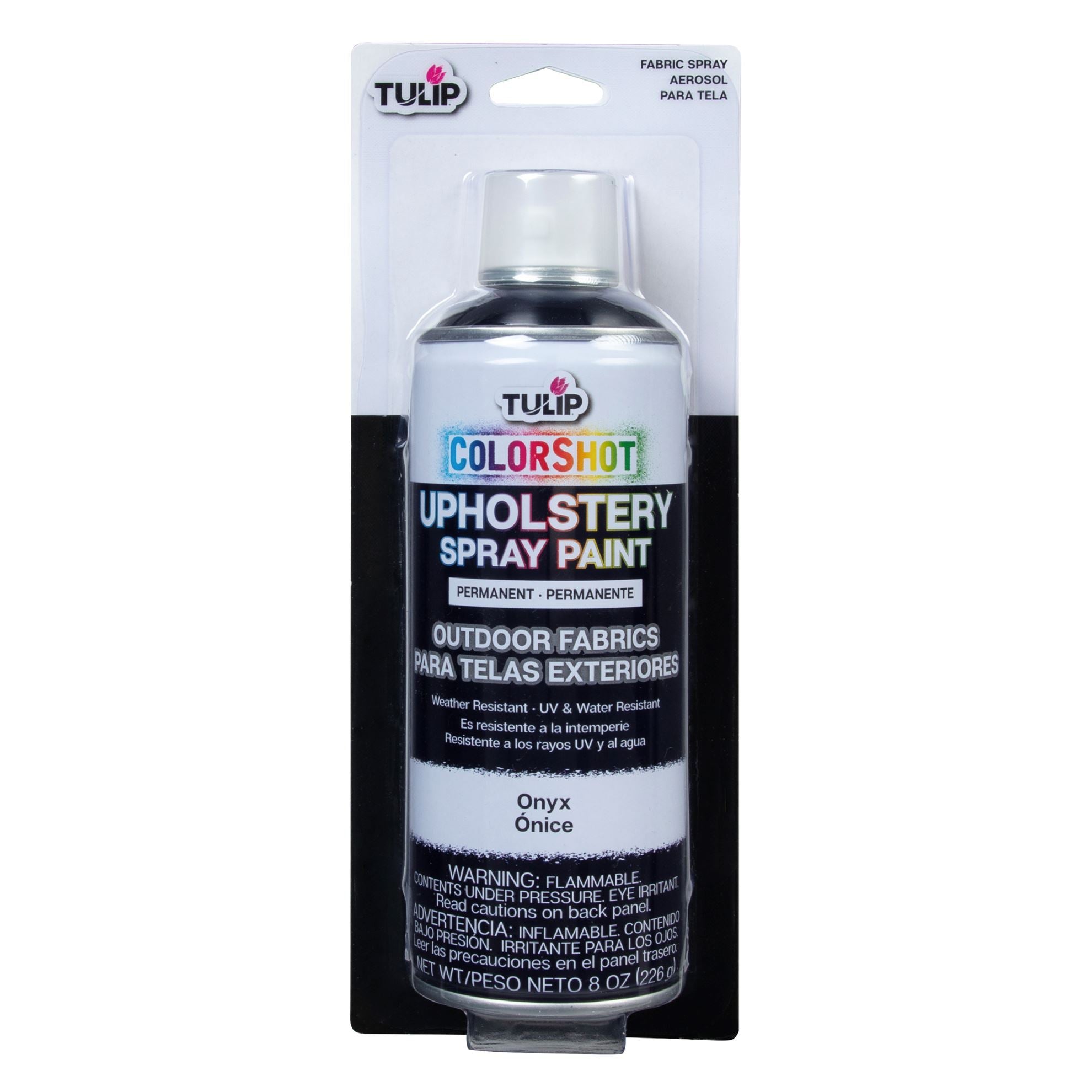 Tulip ColorShot Outdoor Fabric Upholstery Spray Onyx 4 Pack Picture of 37994 COLORSHOT OUTDOOR FABRIC SPRAY ONYX 4PK 8OZ CANS