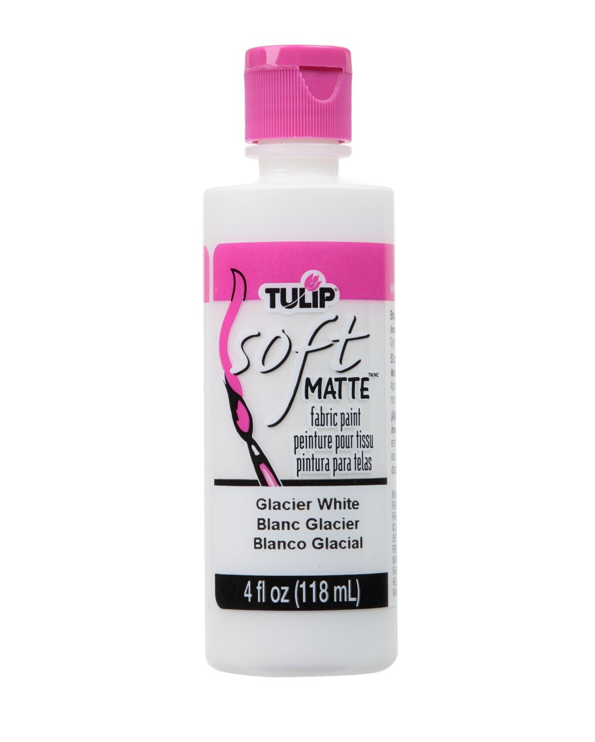 Tulip Brush-On Fabric Paint Glacier White Matte 4 fl. oz. Picture of 20403 Brush-On Fabric Paint Glacier White Matte 4 oz.