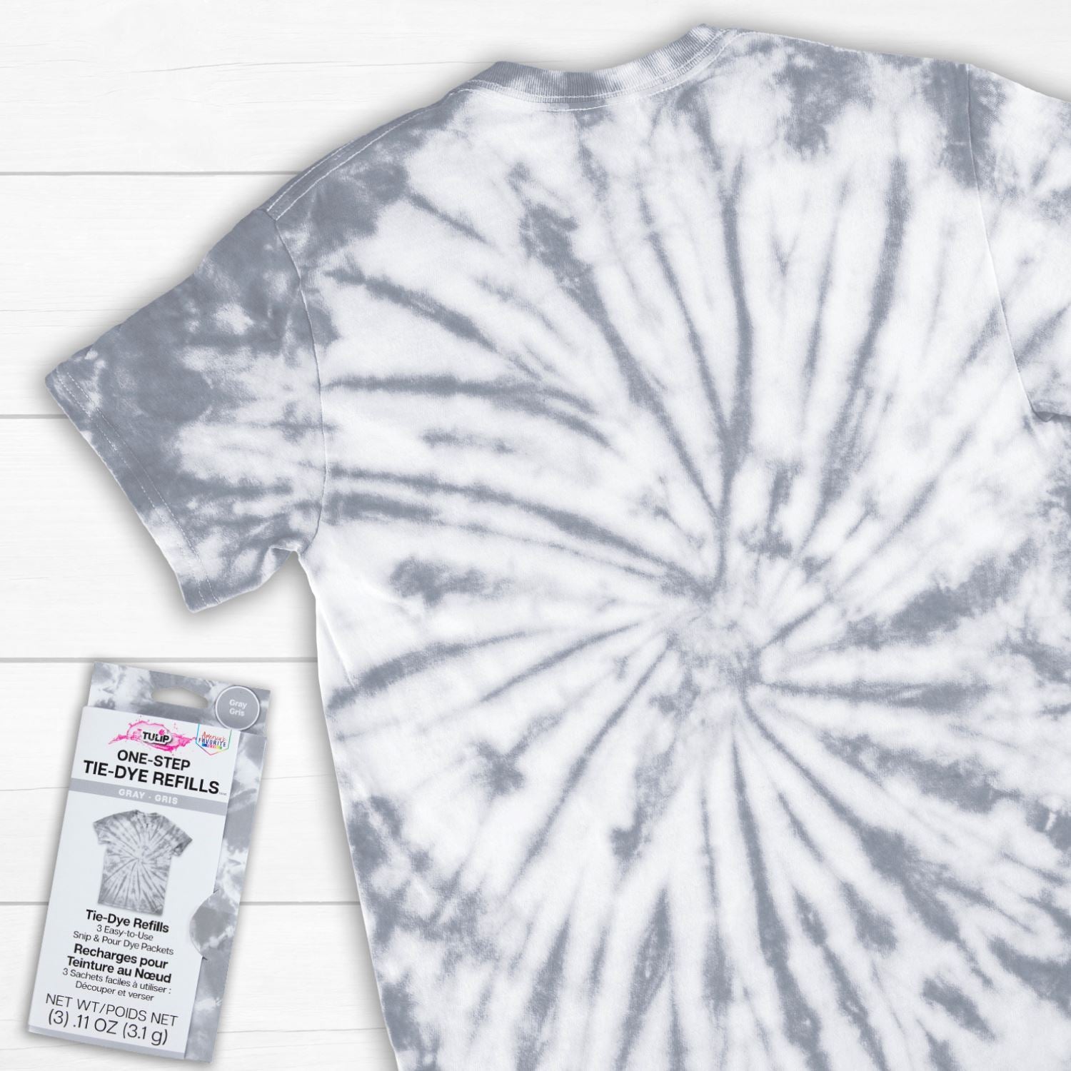 Tulip One-Step Tie-Dye Refills Gray Picture of 47325 One-Step Tie-Dye Refills Gray