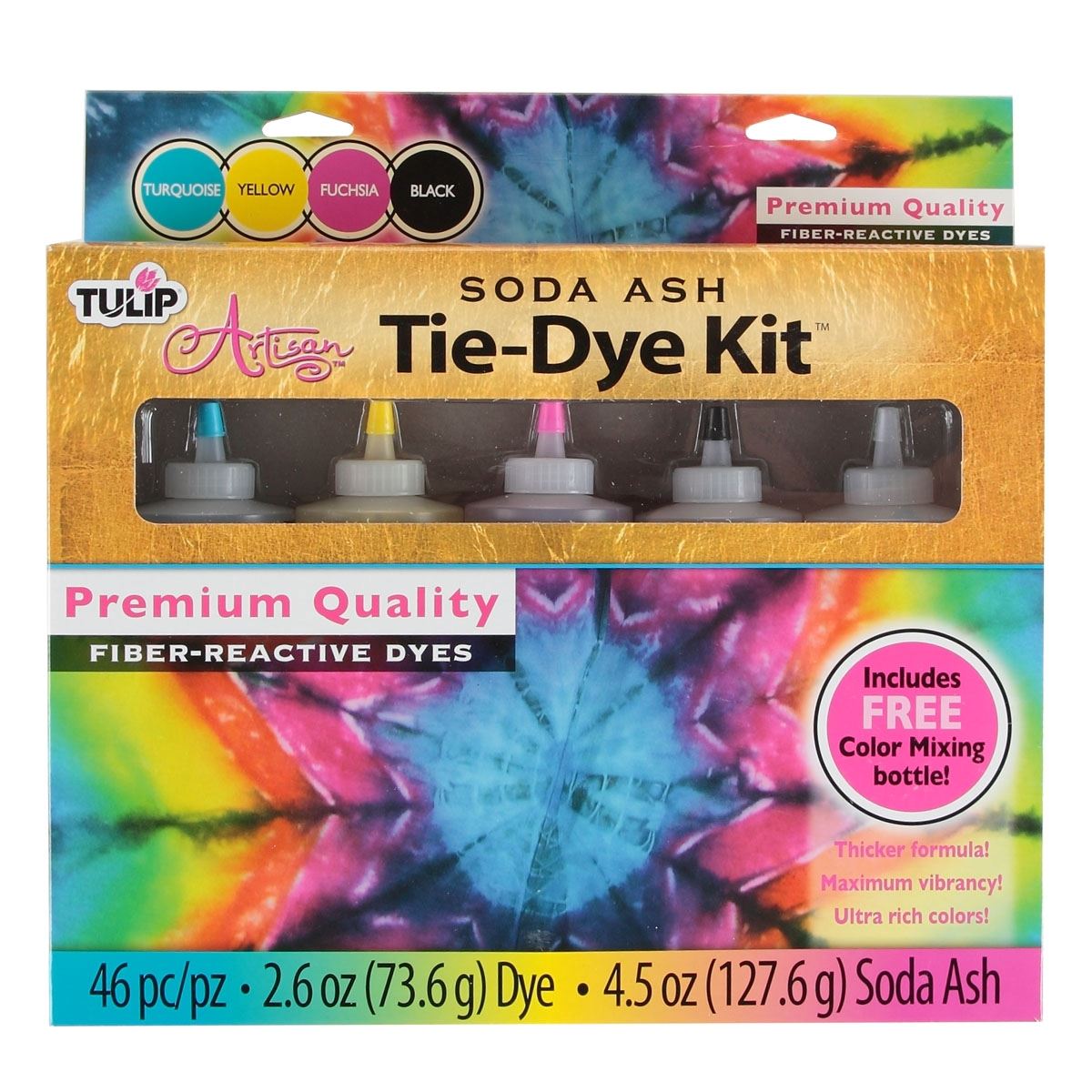 Tulip Artisan Soda Ash 4-Color Tie-Dye Kit Picture of 33545 Tulip® Artisan Soda Ash Tie-Dye Kit