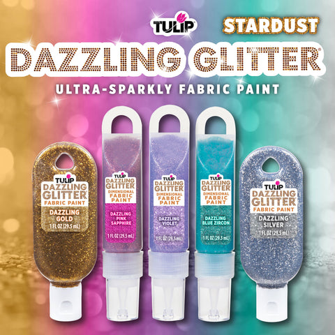Picture of 48737 Tulip Dazzling Glitter Fabric Paint Stardust Combo Pack Picture of 48737 Tulip Dazzling Glitter Fabric Paint Stardust Combo Pack