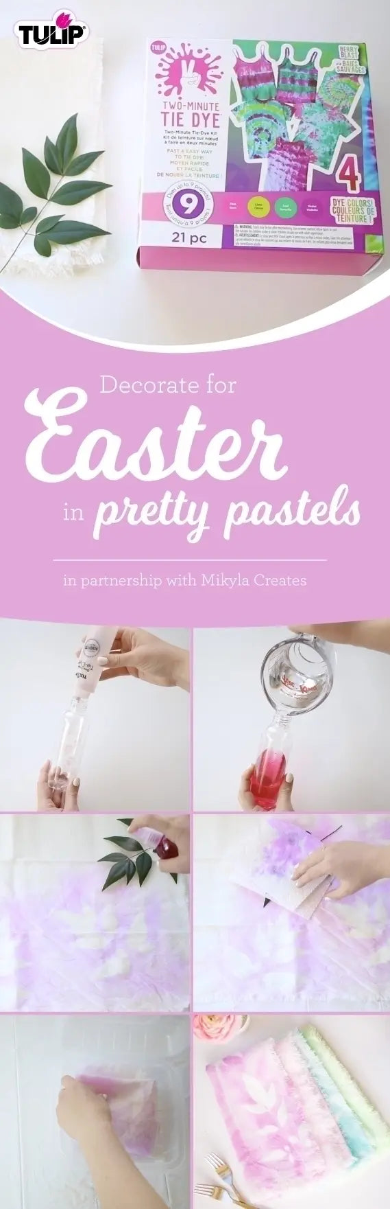 Pastel Dyed Plant Pattern Cloth Napkins