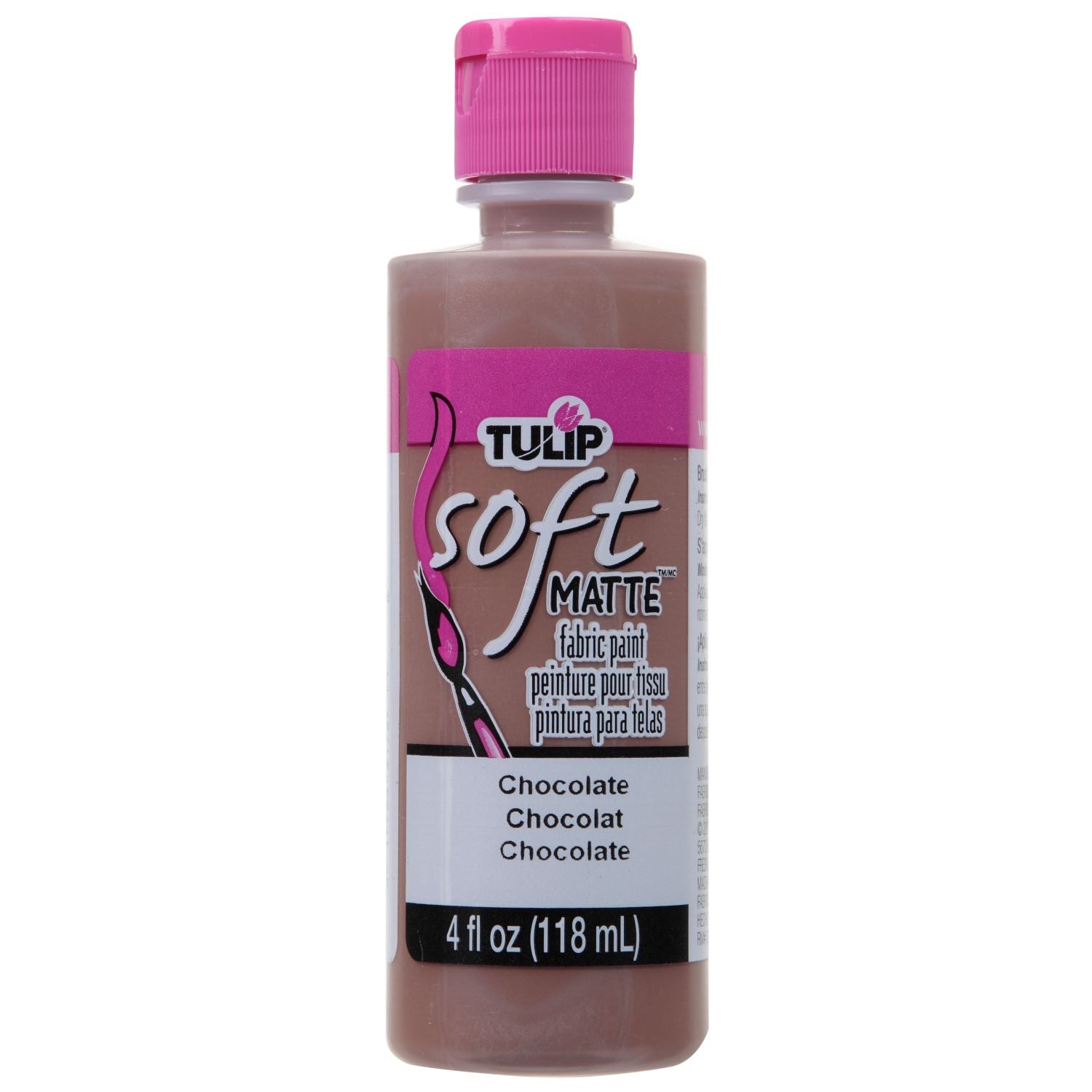Tulip Brush-On Fabric Paint Chocolate Matte 4 fl. oz. Picture of 21727 Brush-On Fabric Paint Chocolate Matte 4 oz.