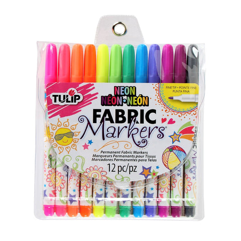 Picture of 31780 Tulip Fine-Tip  Fabric Markers Neon 12 Pack Picture of 31780 Tulip Fine-Tip  Fabric Markers Neon 12 Pack