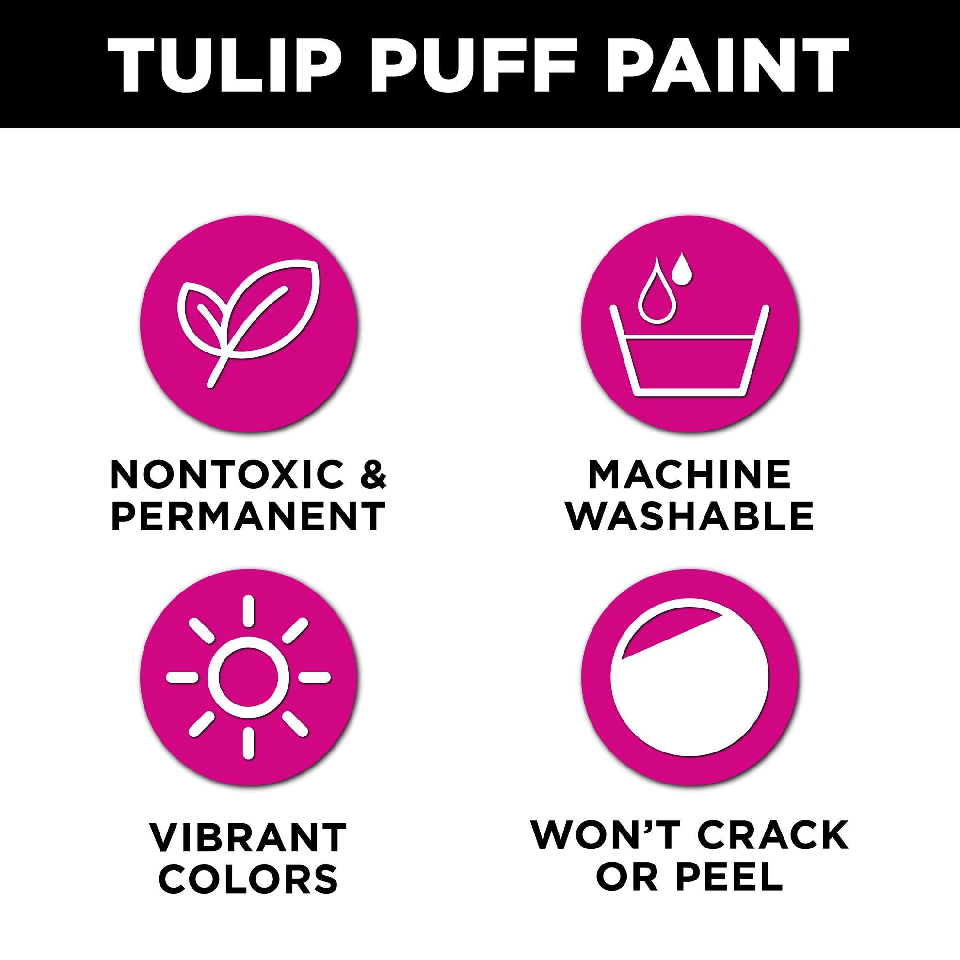 Tulip Puff Paint Slick White, Multi-Surface Craft Paint, 4 fl. oz. 3 Pack Picture of 37563 Tulip Puff Paint Slick White, Multi-Surface Craft Paint, 4 fl. oz. 3 Pack