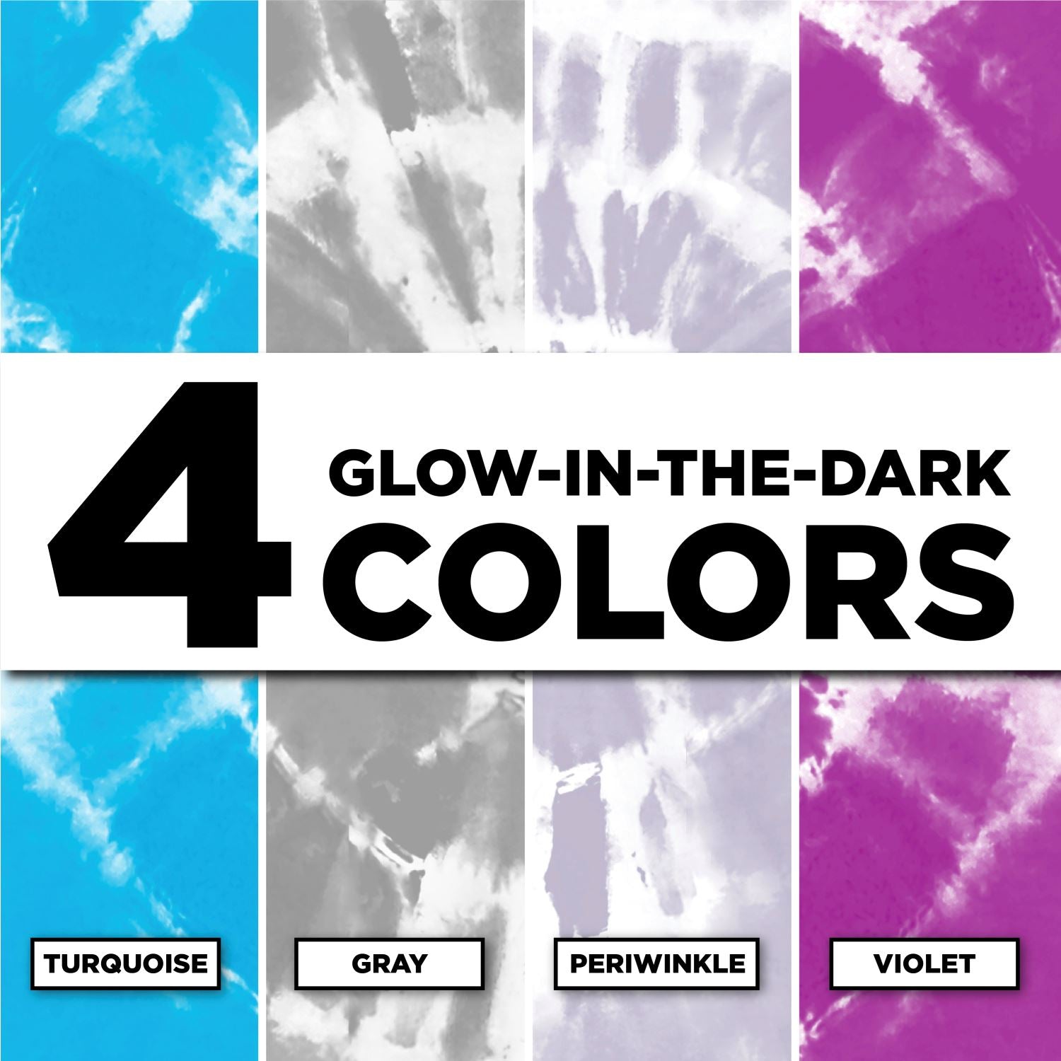 Tulip Glow in the Dark Cosmic 4-Color Tie-Dye Kit Picture of 48207 Tulip Glow in the Dark Cosmic 4-Color Tie-Dye Kit