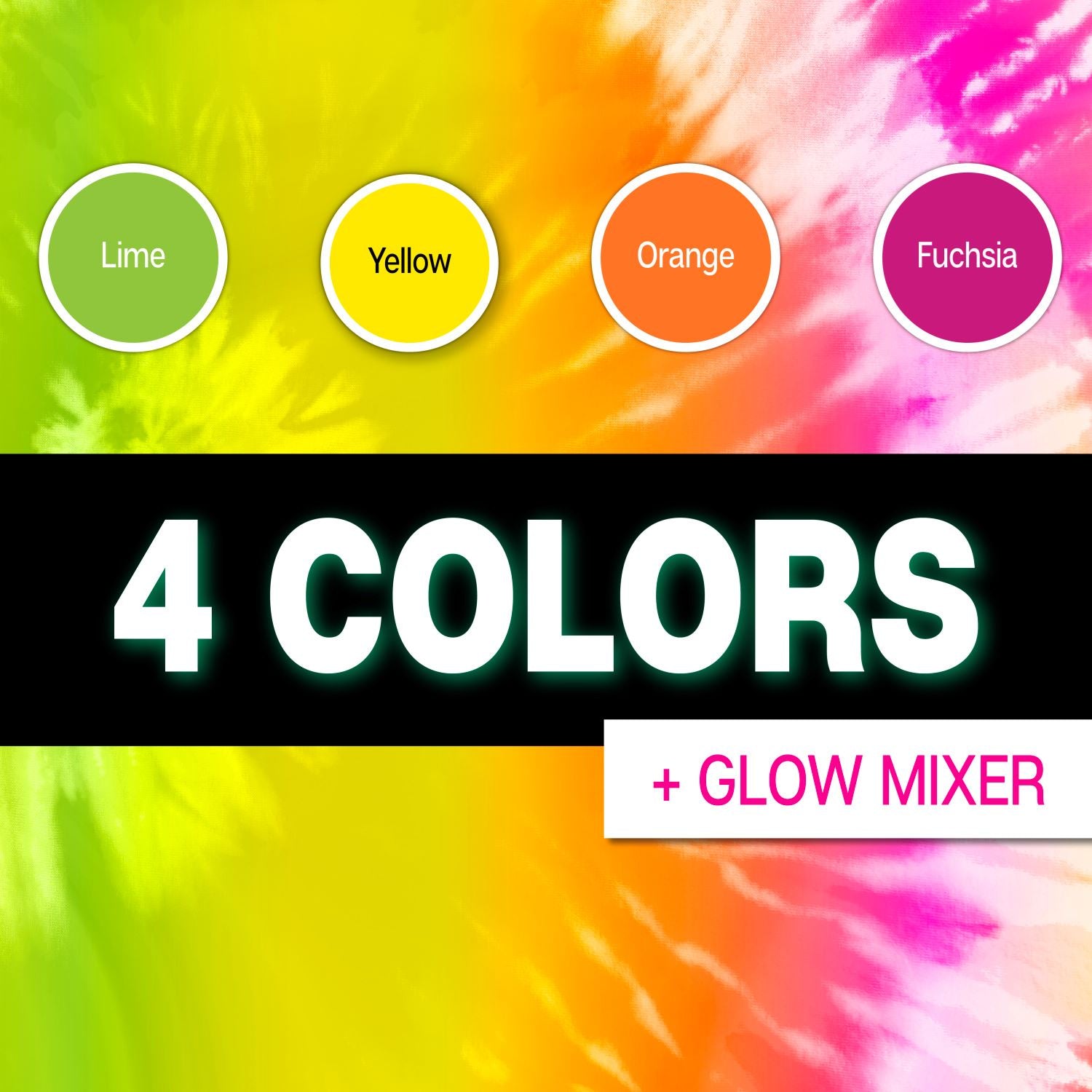 Tulip Glow-in-the-Dark 4-Color Tie-Dye Kit Picture of 46021 Tulip Glow-in-the-Dark 5-Color 20-Pc. Tie-Dye Kit