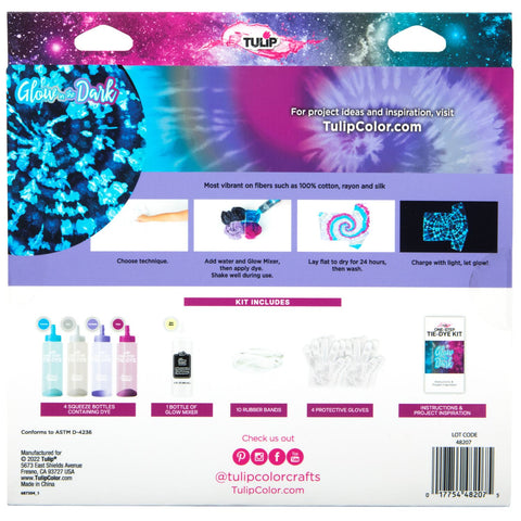 Picture of 48207 Tulip Glow in the Dark Cosmic 4-Color Tie-Dye Kit Picture of 48207 Tulip Glow in the Dark Cosmic 4-Color Tie-Dye Kit
