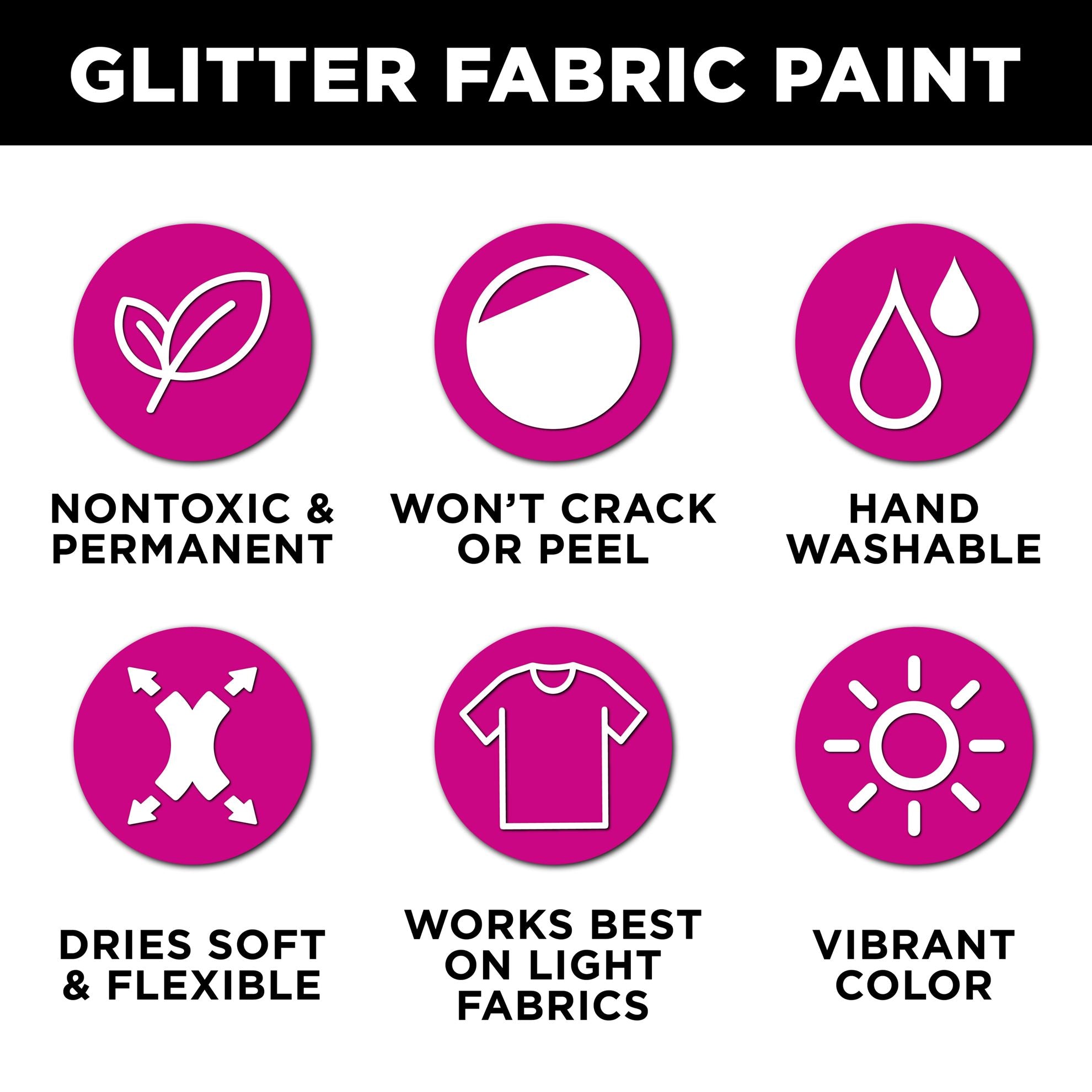 Tulip Dazzling Glitter Fabric Paint Stardust Combo Pack Picture of 48737 Tulip Dazzling Glitter Fabric Paint Stardust Combo Pack