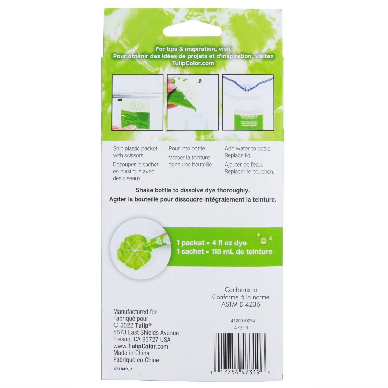 Tulip One-Step Tie-Dye Refills Lime Green Picture of 47319 One-Step Tie-Dye Refills Lime Green
