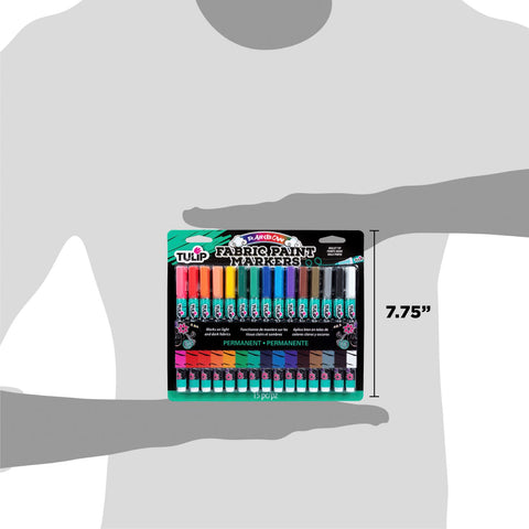 Picture of 33701 Tulip Bullet-Tip Fabric Paint Markers Rainbow 15 Pack Picture of 33701 Tulip Bullet-Tip Fabric Paint Markers Rainbow 15 Pack