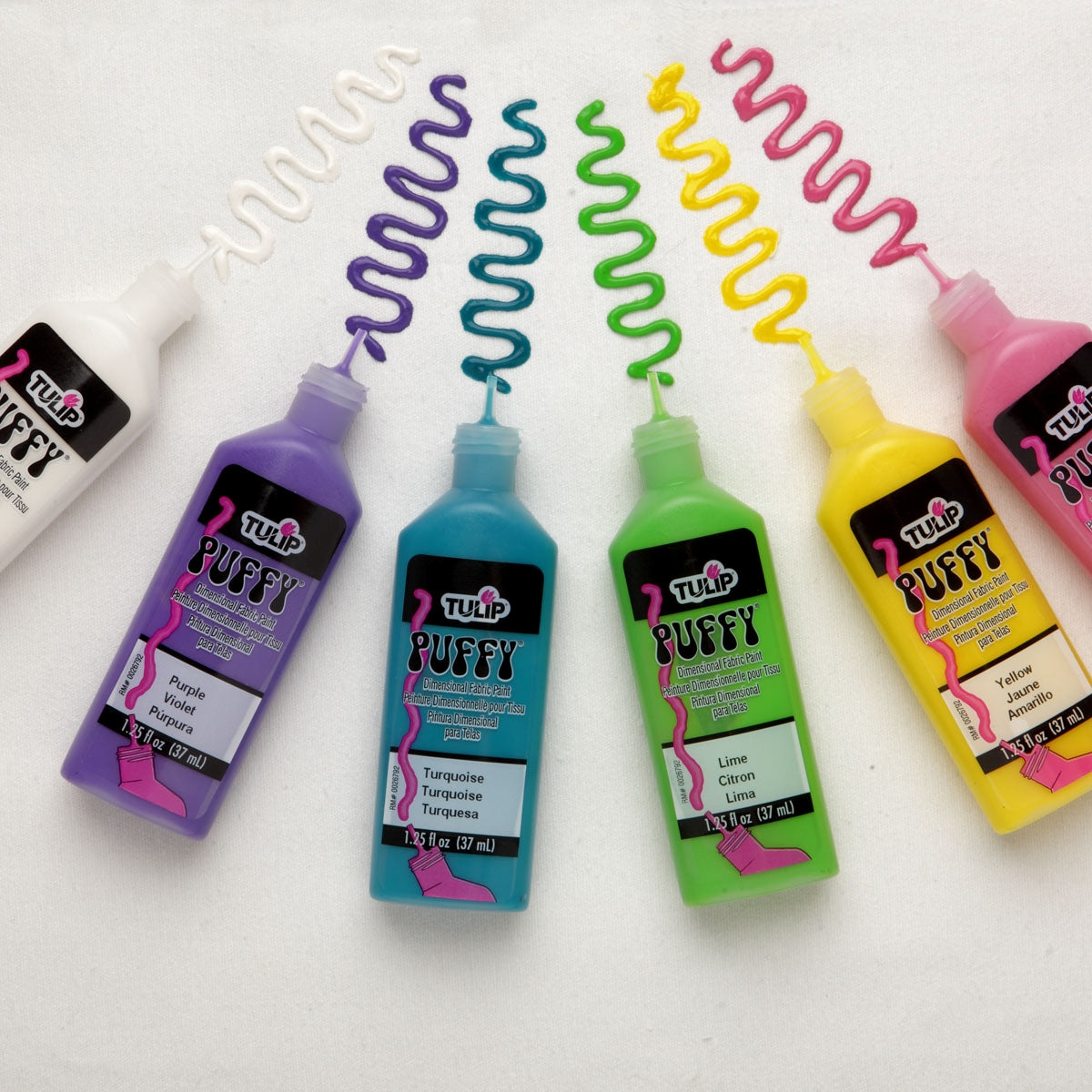 Tulip Puff Paint Puffy, Multi-Surface Craft Paint, 1.25 fl. oz. 6 Pack Picture of 20595 Tulip® Dimensional Fabric Paint Puffy 6 Pack