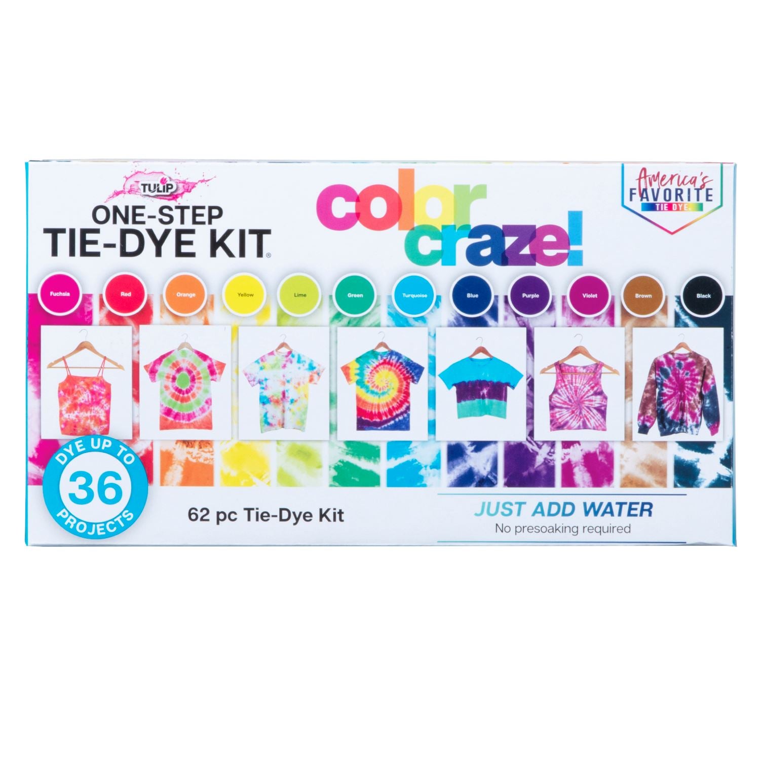 Tulip Color Craze! 12-Color Tie-Dye Kit Picture of 46945 Tulip Color Craze! 12-Color Tie-Dye Kit