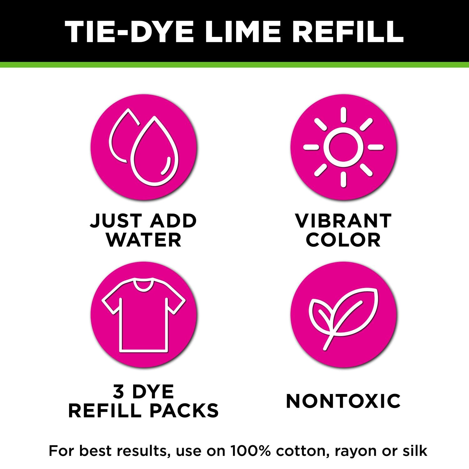 Tulip One-Step Tie-Dye Refills Lime Green Picture of 47319 One-Step Tie-Dye Refills Lime Green