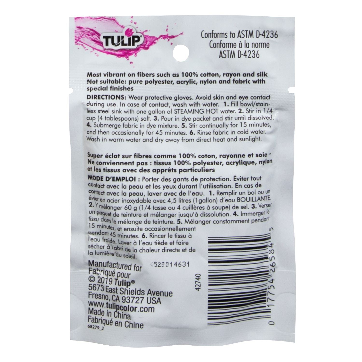 Tulip Permanent Fabric Dye Bright Red Picture of 42740 Tulip® Permanent Fabric Dye Bright Red