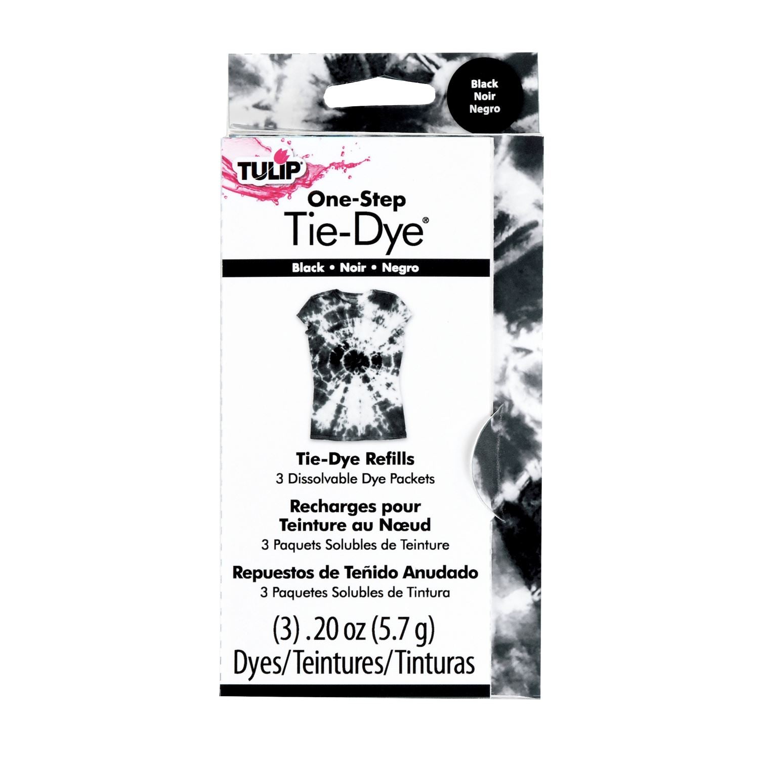 Tulip One-Step Tie-Dye Kit Tulip Fabric Dye Open Stock 21764 Fdy Opstk  Black 3/36