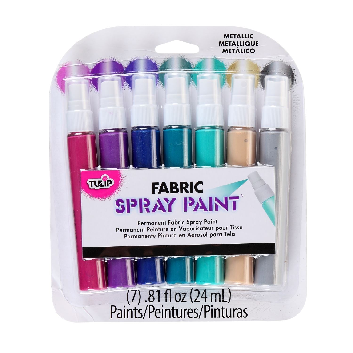 Fabric Spray Paint Metallic Mini 7 Pack – Tulip Color Crafts