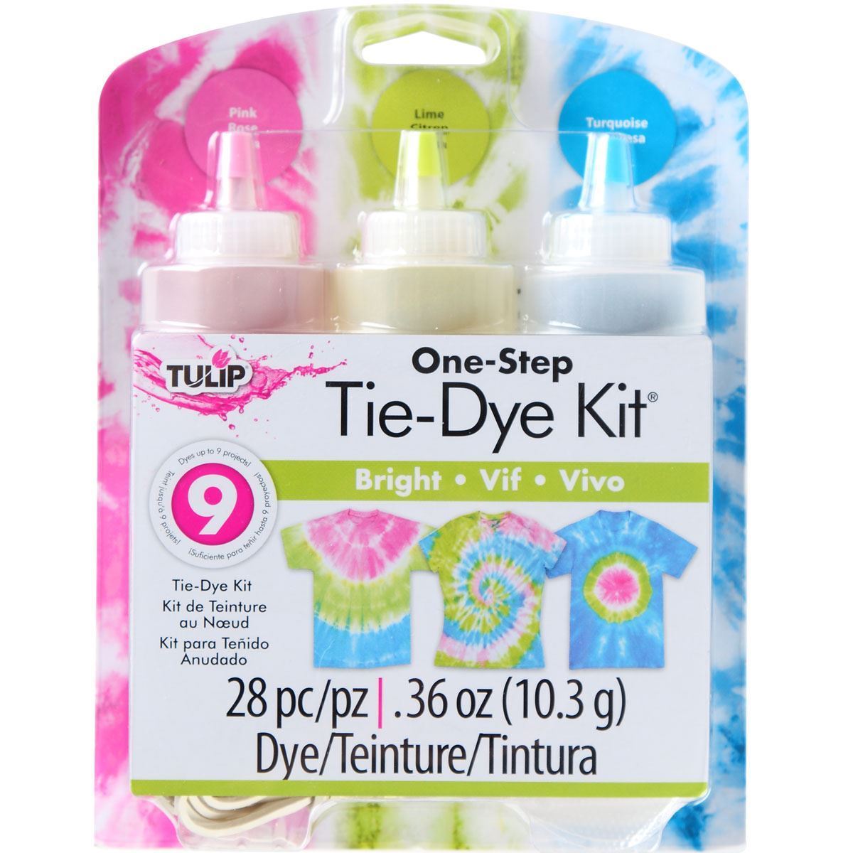 Tulip One-Step Tie-Dye 3 Color Kit, Cherry Blossom, DIY Tie Dye 