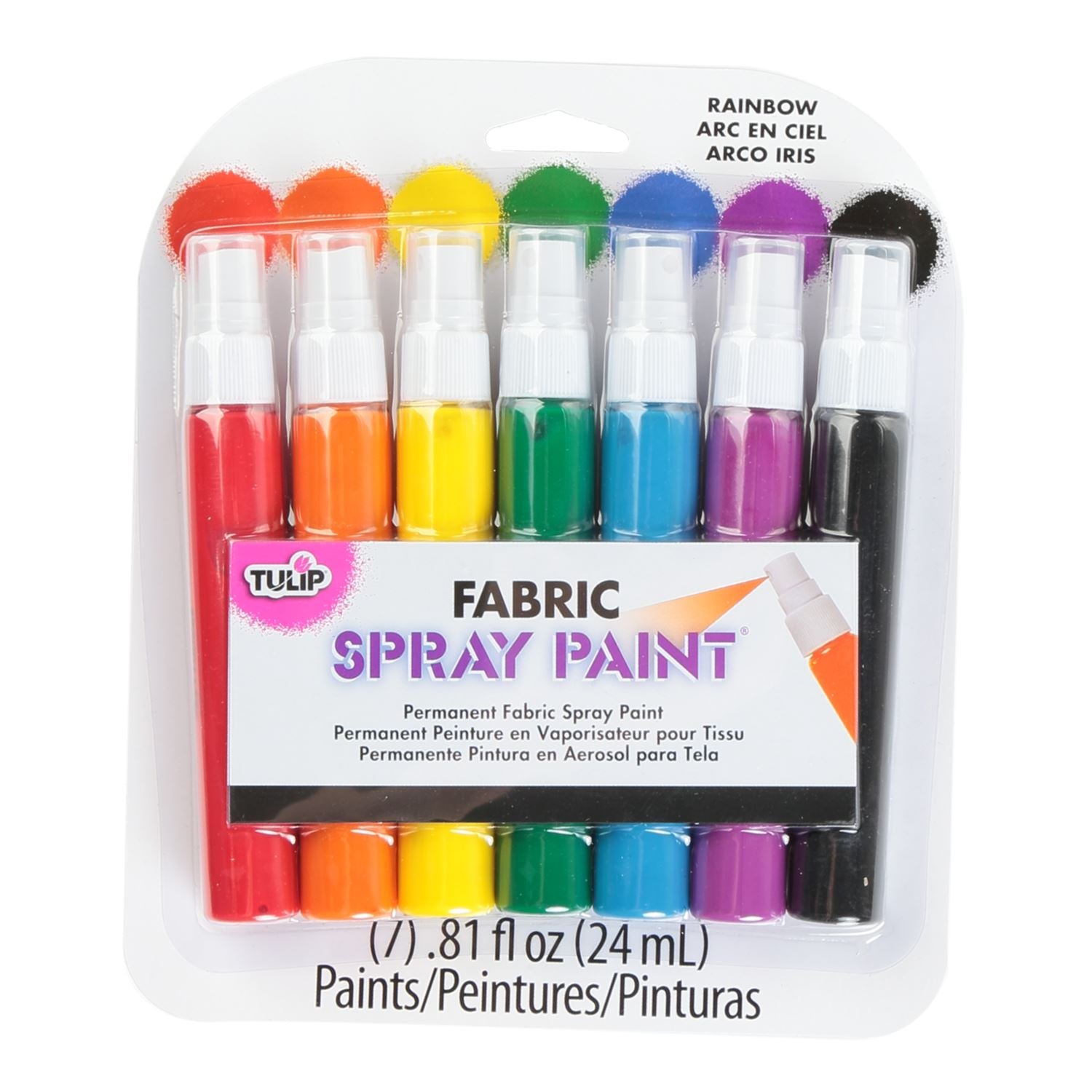 Tulip Fabric Spray Paint Mini Pack .81oz 7/Pkg-Neon