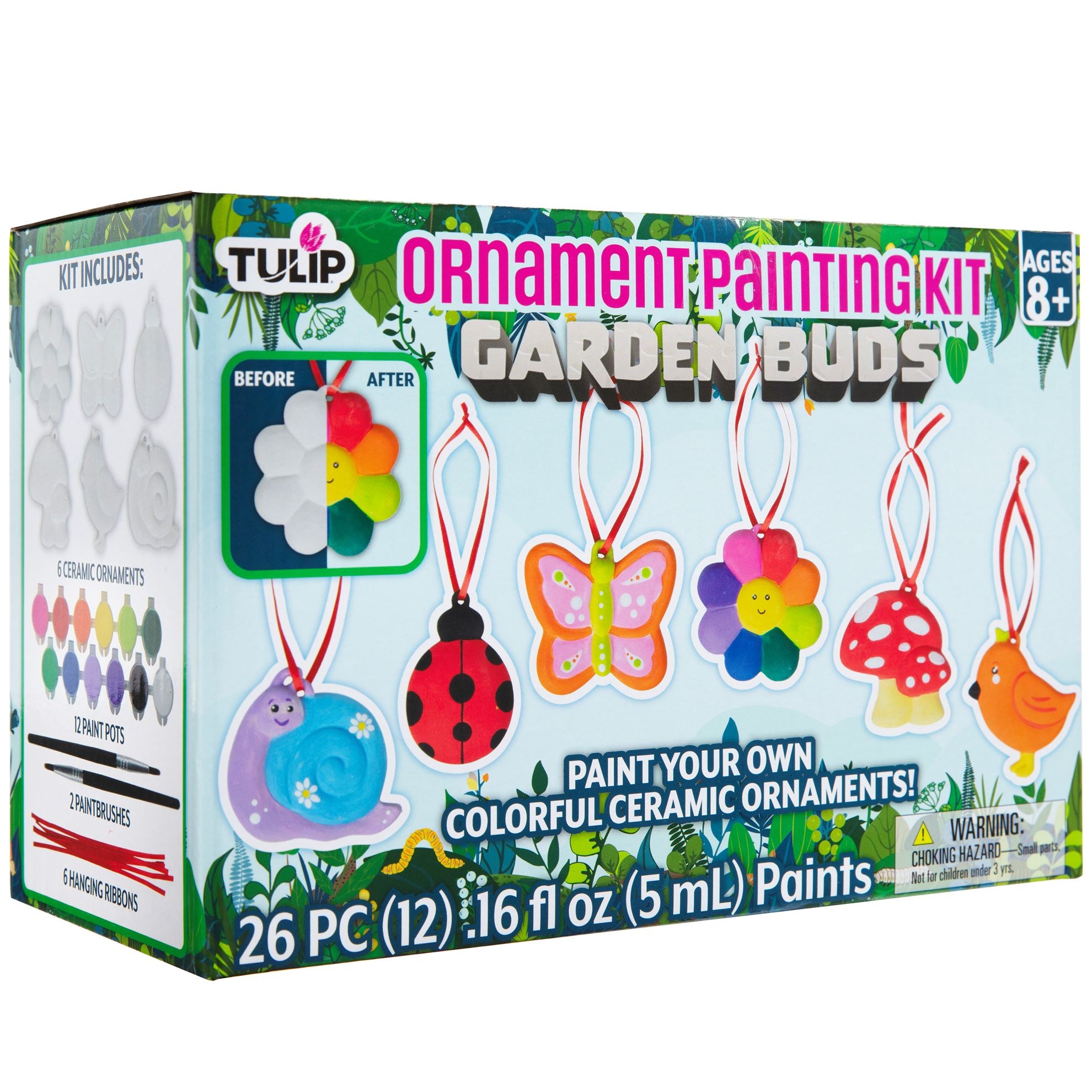 Tulip Color Paint Your Own Garden Ornaments Ceramic Painting Craft Kit for Kids Rainbow Colors