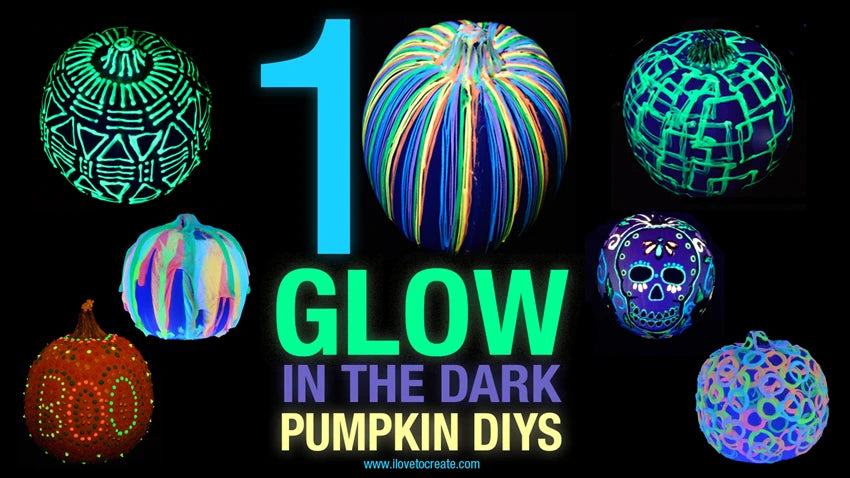 10 Glow in the Dark Painted Pumpkins