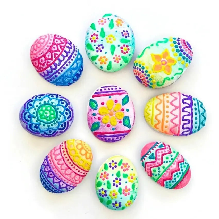 Puffy Paint Easter Egg Rocks