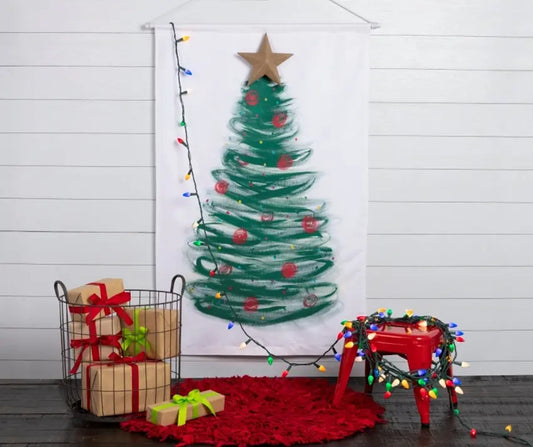 Picture of Fabric Paint Christmas Tree Wall Canvas