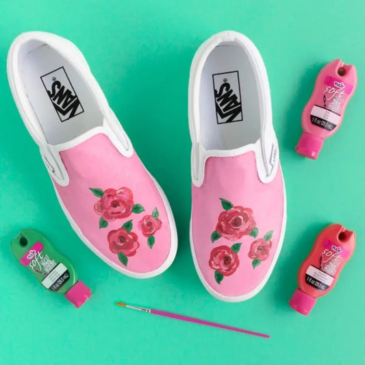 Tulip Painted Rose Shoes