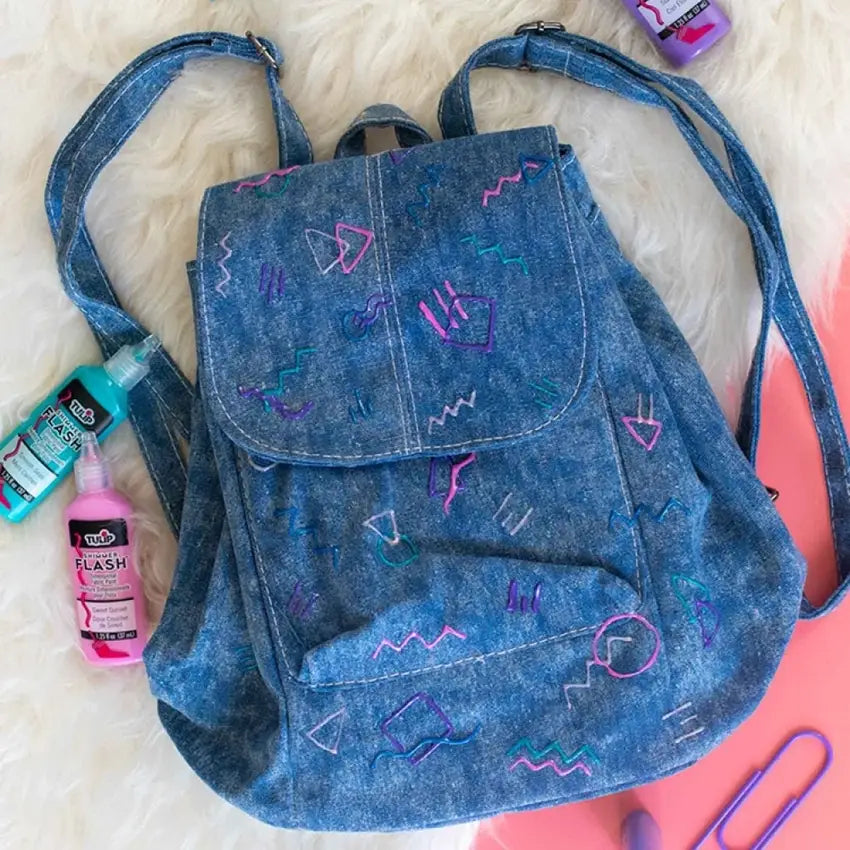 Tulip 80s-Inspired Denim Backpack