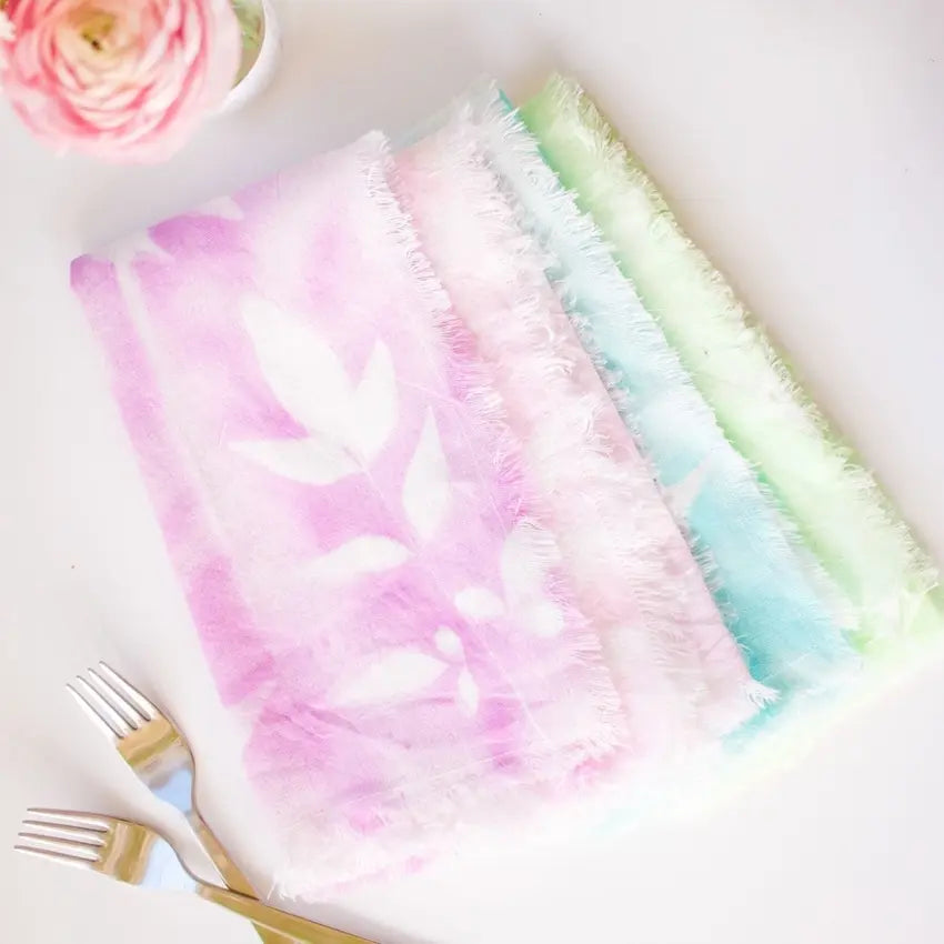 Tulip Pastel Dyed Plant Pattern Napkins