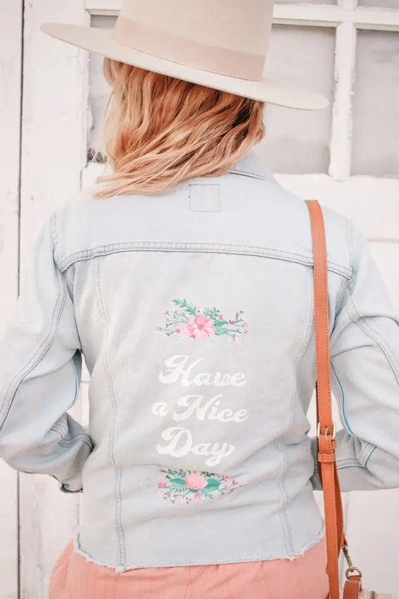 Tulip Painted Floral Denim Jacket